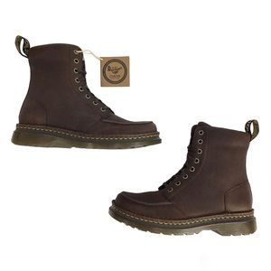 Dr. Martens Lombardo Moccasin Toe Leather Boots Dark Brown Sz 8